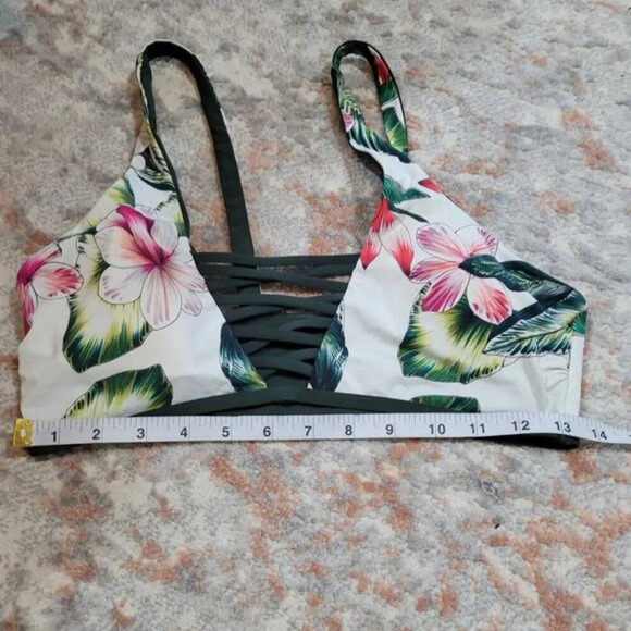 Tinibikini Tropical Green and Pink Floral‎ Bikini - Small / Medium - Picture 6 of 11
